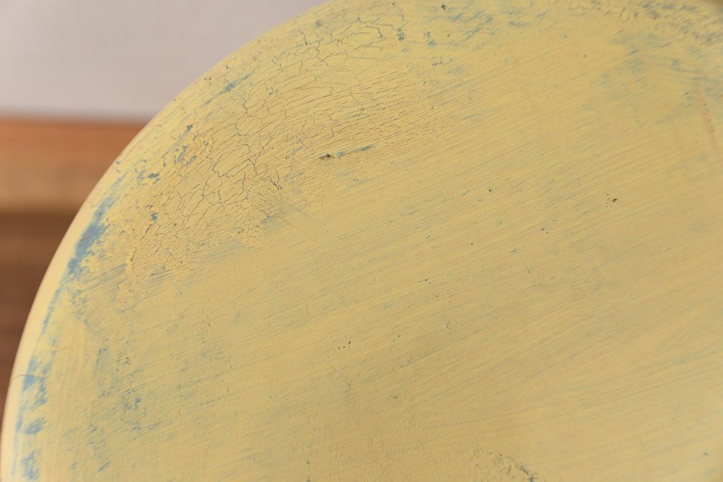 アンティーク家具　アンティークペイント かわいいスツール(3)(丸椅子、イス)