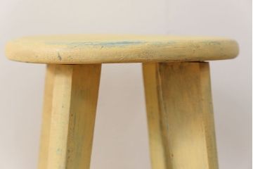 アンティーク家具　アンティークペイント かわいいスツール(3)(丸椅子、イス)