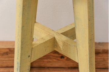 アンティーク家具　アンティークペイント かわいいスツール(3)(丸椅子、イス)