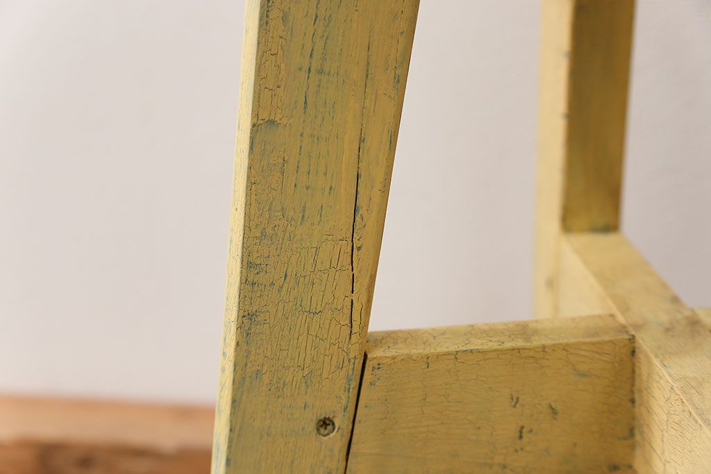 アンティーク家具　アンティークペイント かわいいスツール(3)(丸椅子、イス)