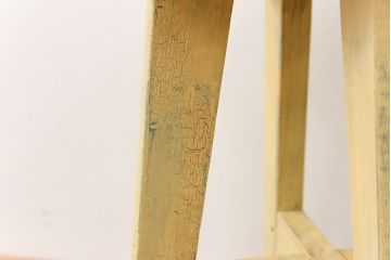 アンティーク家具　アンティークペイント かわいいスツール(3)(丸椅子、イス)