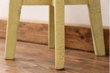 アンティーク家具　アンティークペイント かわいいスツール(3)(丸椅子、イス)