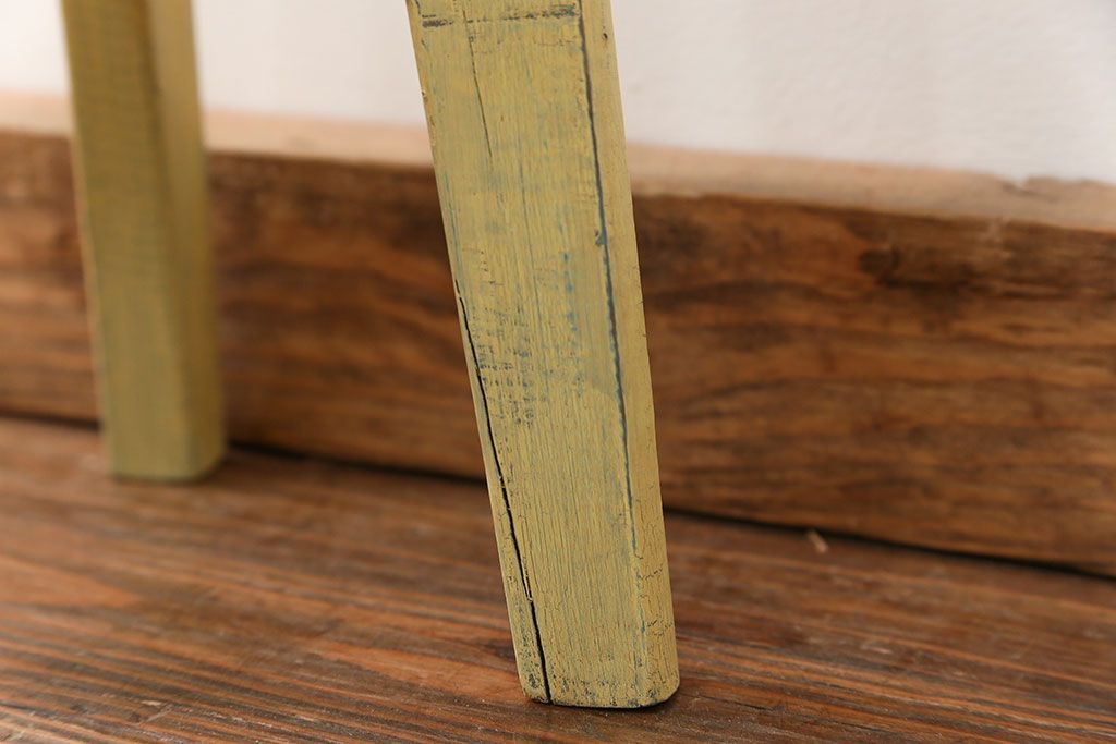 アンティーク家具　アンティークペイント かわいいスツール(3)(丸椅子、イス)