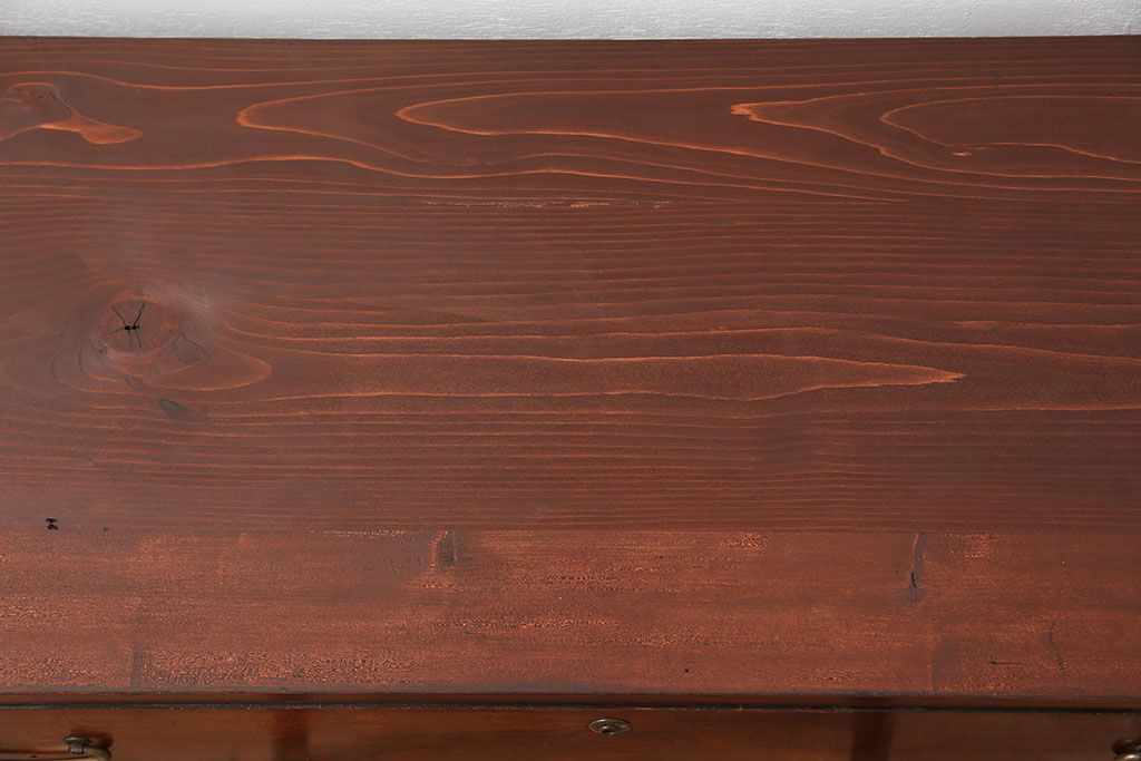 アンティーク家具　古民具・骨董 前面欅材の杢目の素晴らしい時代箪笥ローチェスト(1)(ローボード)