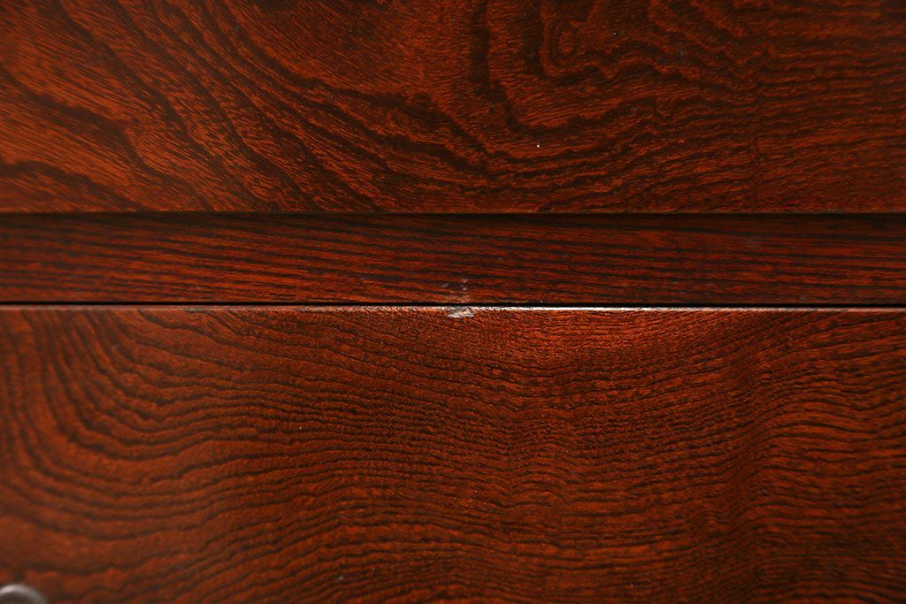 アンティーク家具　古民具・骨董 前面欅材の杢目の素晴らしい時代箪笥ローチェスト(1)(ローボード)