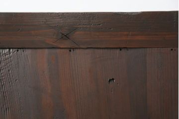 アンティーク家具　古民具・骨董 縦桟引き戸の重厚でモダンな六尺収納箪笥(水屋箪笥、帳場箪笥)