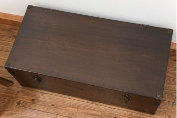 アンティーク雑貨　アンティーク 古い木のシンプルなトランク(収納箱)
