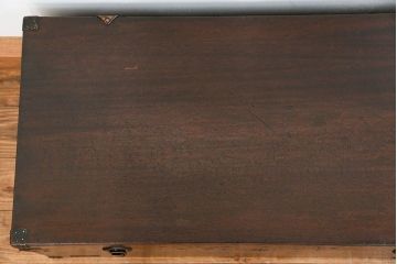 アンティーク雑貨　アンティーク 古い木のシンプルなトランク(収納箱)