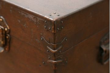 アンティーク雑貨　アンティーク 古い木のシンプルなトランク(収納箱)