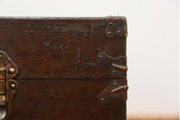 アンティーク雑貨　アンティーク 古い木のシンプルなトランク(収納箱)