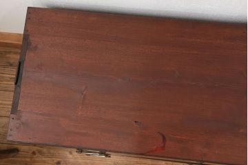 アンティーク家具　古民具・骨董 前面欅材の杢目の素晴らしい時代箪笥ローチェスト(2)(ローボード)