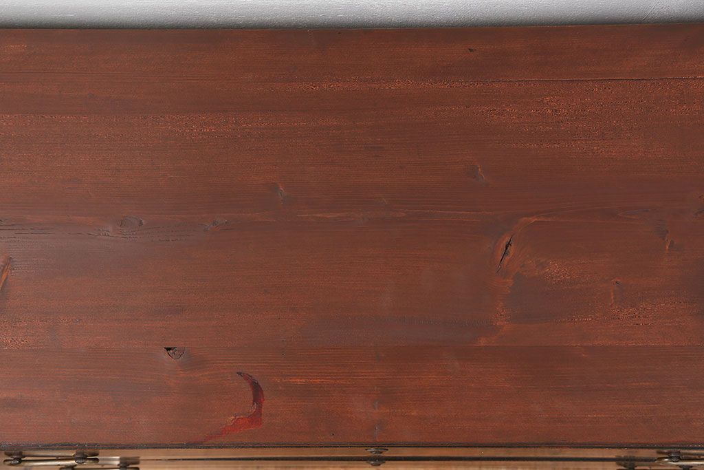 アンティーク家具　古民具・骨董 前面欅材の杢目の素晴らしい時代箪笥ローチェスト(2)(ローボード)