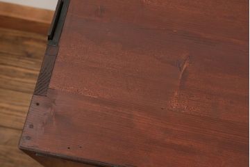 アンティーク家具　古民具・骨董 前面欅材の杢目の素晴らしい時代箪笥ローチェスト(2)(ローボード)