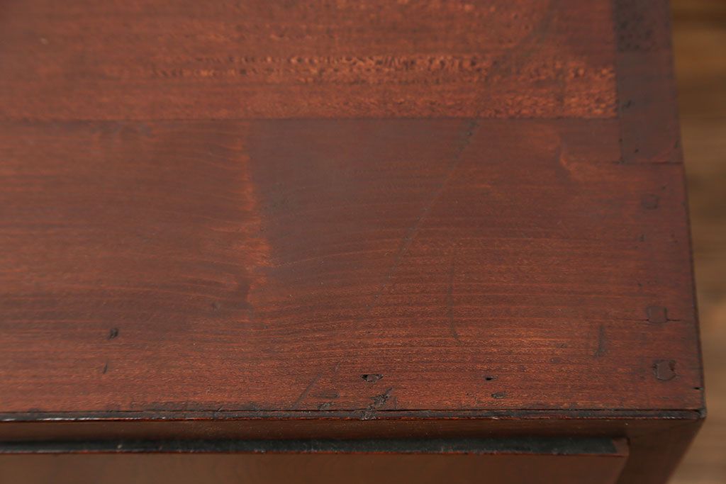 アンティーク家具　古民具・骨董 前面欅材の杢目の素晴らしい時代箪笥ローチェスト(2)(ローボード)