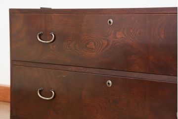 アンティーク家具　古民具・骨董 前面欅材の杢目の素晴らしい時代箪笥ローチェスト(2)(ローボード)