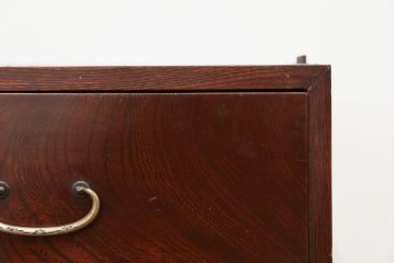 アンティーク家具　古民具・骨董 前面欅材の杢目の素晴らしい時代箪笥ローチェスト(2)(ローボード)