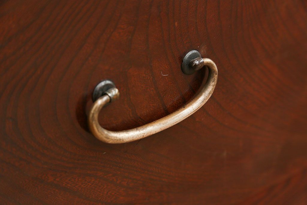 アンティーク家具　古民具・骨董 前面欅材の杢目の素晴らしい時代箪笥ローチェスト(2)(ローボード)