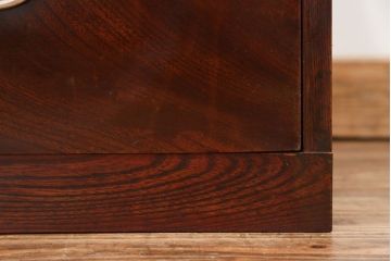 アンティーク家具　古民具・骨董 前面欅材の杢目の素晴らしい時代箪笥ローチェスト(2)(ローボード)