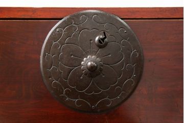アンティーク家具　古民具・骨董 前面栗材の二段重ね米沢箪笥(時代箪笥)