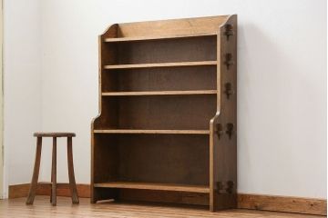 アンティーク家具　イギリスアンティーク オーク材の頑丈なブックシェルフ(本棚)
