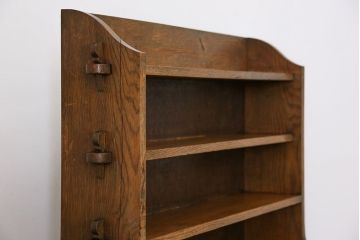 アンティーク家具　イギリスアンティーク オーク材の頑丈なブックシェルフ(本棚)