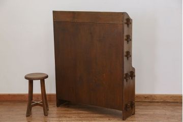 アンティーク家具　イギリスアンティーク オーク材の頑丈なブックシェルフ(本棚)