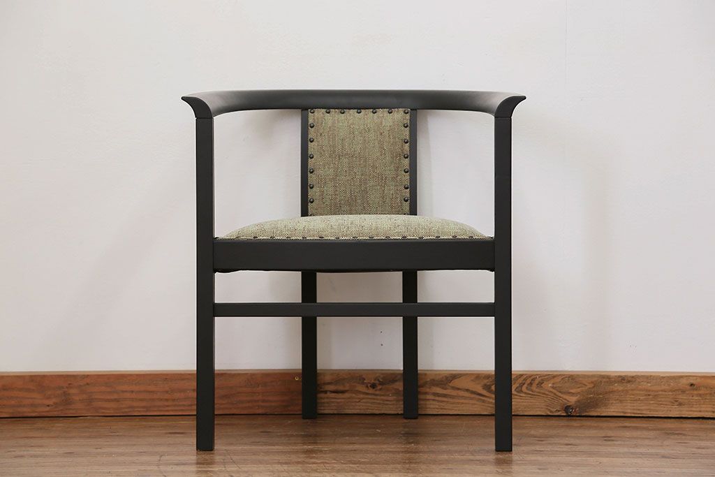 中古　1980年代　ブラックペイントアームチェア(1)