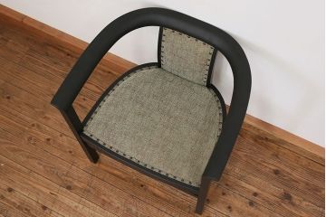 中古　1980年代　ブラックペイントアームチェア(1)