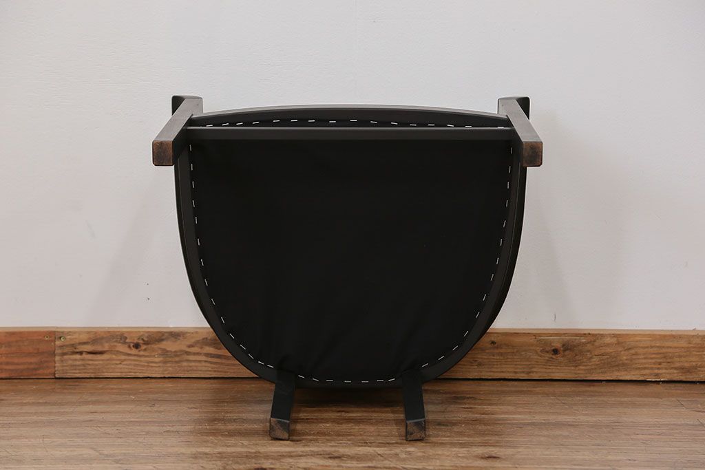 中古　1980年代　ブラックペイントアームチェア(1)