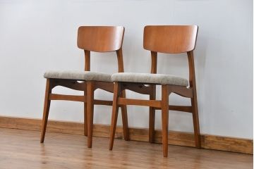 北欧家具　北欧ビンテージ　ダイニングチェア2脚セット(1)(椅子、イス)