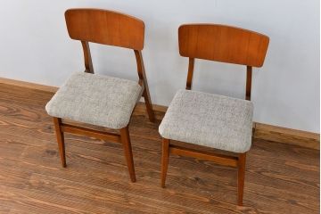 北欧家具　北欧ビンテージ　ダイニングチェア2脚セット(1)(椅子、イス)