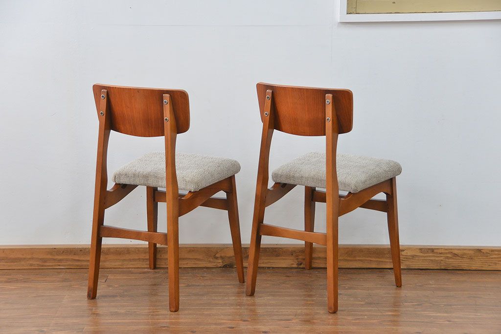 北欧家具　北欧ビンテージ　ダイニングチェア2脚セット(1)(椅子、イス)