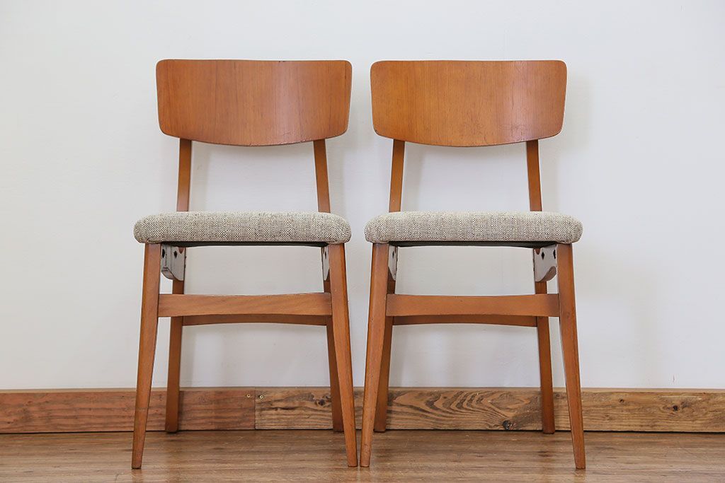 北欧家具　北欧ビンテージ　ダイニングチェア2脚セット(2)(椅子、イス)