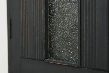 アンティーク家具　アンティークペイント　ダイヤガラス入り食器棚(キャビネット、ブックケース、収納棚)