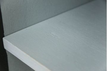 アンティーク家具　アンティークペイント　ダイヤガラス入り食器棚(キャビネット、ブックケース、収納棚)