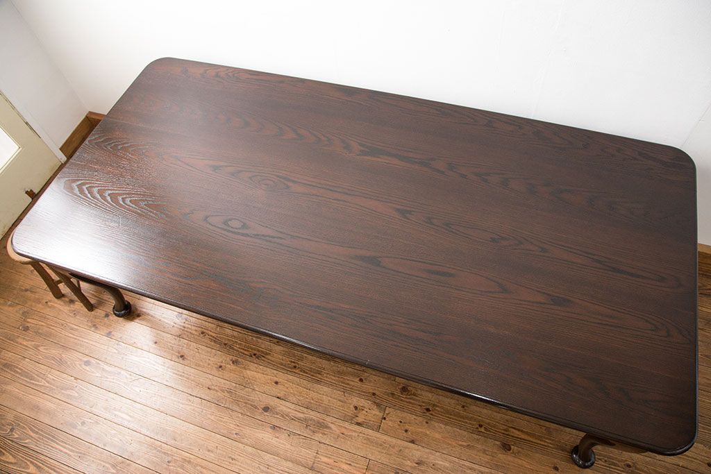 中古　総ナラ材無垢　特大高級ダイニングテーブル