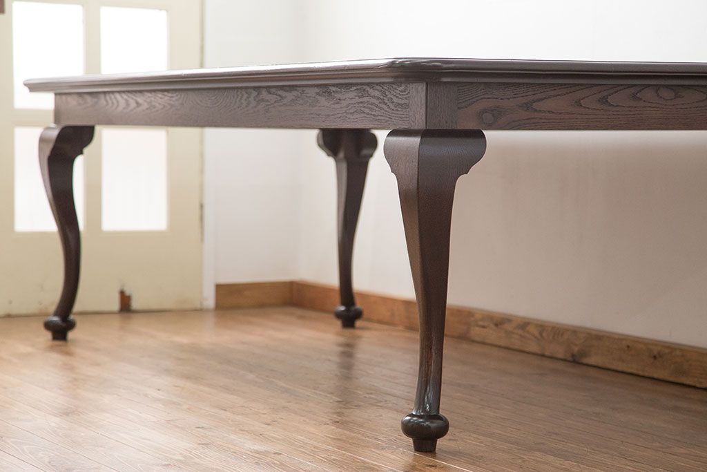 中古　総ナラ材無垢　特大高級ダイニングテーブル