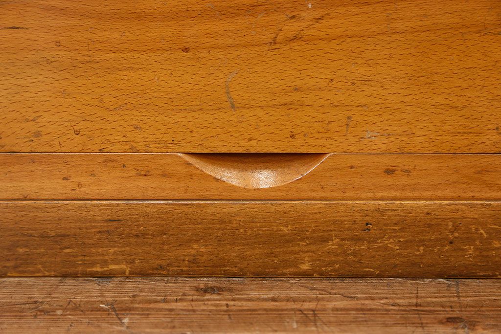 レトロ家具　昭和レトロ シンプルな三杯引き出しローボード　(ローチェスト)