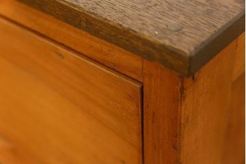 レトロ家具　昭和レトロ シンプルな三杯引き出しローボード　(ローチェスト)