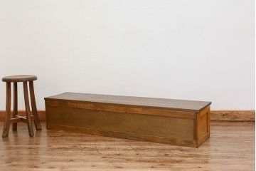 レトロ家具　昭和レトロ シンプルな三杯引き出しローボード　(ローチェスト)