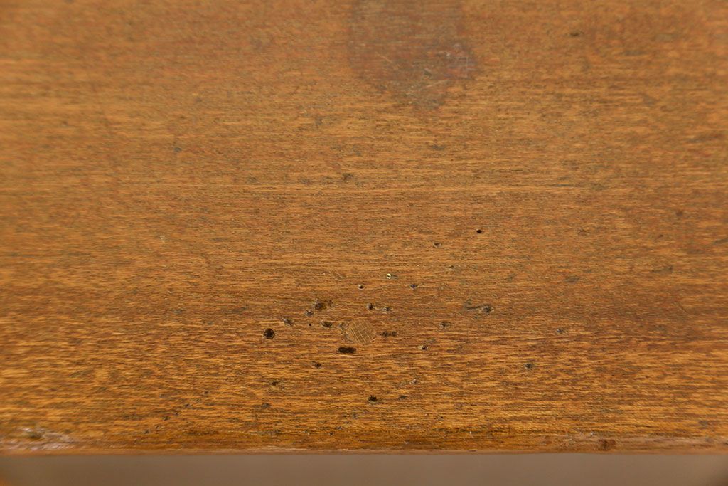 レトロ家具　昭和レトロ 古いダイヤガラスの脚付き収納棚　(キャビネット、食器棚)