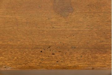 レトロ家具　昭和レトロ 古いダイヤガラスの脚付き収納棚　(キャビネット、食器棚)