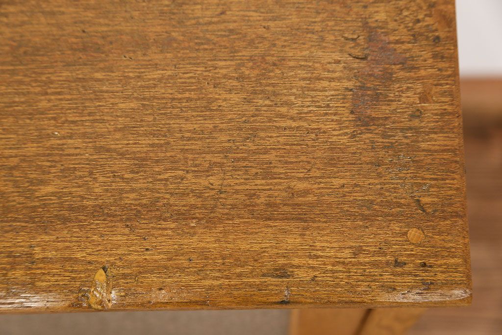 レトロ家具　昭和レトロ 古いダイヤガラスの脚付き収納棚　(キャビネット、食器棚)