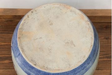 アンティーク雑貨　古民具・骨董 竹に花の図　古い瀬戸火鉢