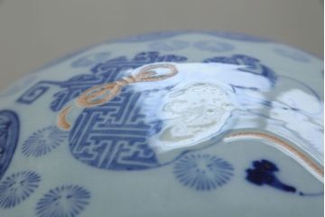 アンティーク雑貨　古民具・骨董 美しい図柄の瀬戸火鉢(1)