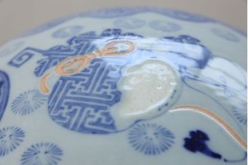 アンティーク雑貨　古民具・骨董 美しい図柄の瀬戸火鉢(1)