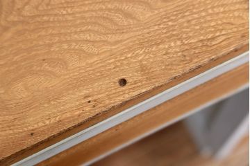 アンティーク家具　アンティークペイント かわいい片袖机(テーブル、作業台)