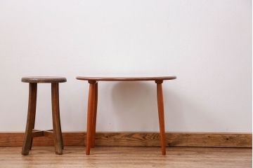 アンティーク雑貨 昭和レトロ かわいいオーバルセンターテーブル(机)