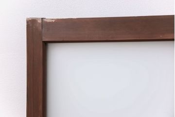 アンティーク　古い木のシンプルなすりガラス入りガラス戸4枚(窓・引き戸)
