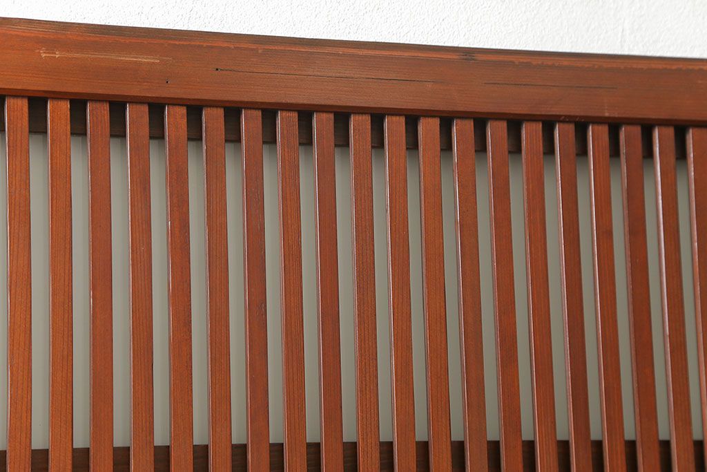 古民具・骨董 美しい裏ガラス入りの格子戸4枚セット(和風建具、引き戸)